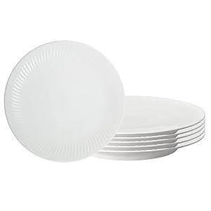 Porcelain Arc White Set of 6 Dinner Plates (Arc White)