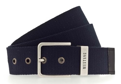 Ceinture tressée Mustang W110 Navy bleu marine réglable homme