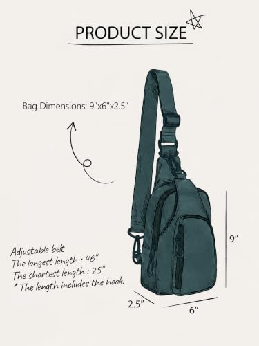 Image of ODODOS Sling Bag with Adjustable Straps Crossbody Chest Bag Lightweight Backpack for Casual Traveling Hiking