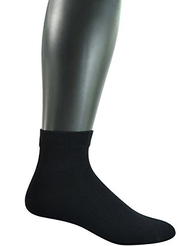 Yomandamor Men's 6 Pairs Combed Cotton Diabetic Ankle Socks with Seamless Toe and Non-Binding Top3