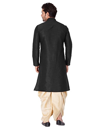 Image of VASTRAMAY Men's Silk Blend Kurta and Dhoti Set