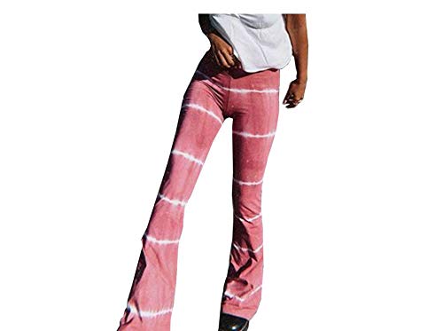 Leggings campana moldeadores de cintura alta y gran elasticidad estilo retro rosa XL