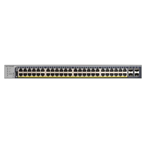 Image of NETGEAR 52-Port PoE Gigabit Ethernet Smart Switch (GS752TP) - Managed, Optional Insight Cloud Management, 48 x PoE+ @ 380W, 4 x 1G SFP, Desktop or Rackmount, and Limited Lifetime Protection
