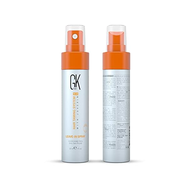 GK HAIR Global Keratin Leave In Conditioner Hair Spray (1 Fl Oz/30ml) - Moisturizing Protection Treatment Strengthens & Shines Frizzy, Dry Damaged Hair - Detangler Spray for Smoothing Nourishes Hydrated Hair