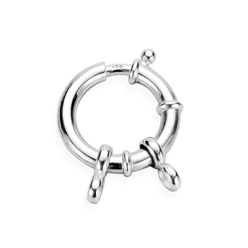 925 Sterling Silver Spring Ring Clasps 18mm Closed Ring