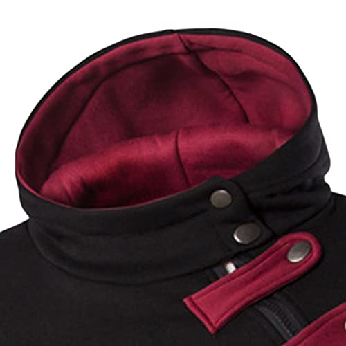 JEShifangjiusu Mens Slim Fit Turtleneck Long Sleeve Thicken Pullover Sweaters Jackets Oblique Zipper Hoodies with Pockets3