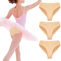 Charmi Mädchen Unterhosen Dance Ballett Unterwäsche Einfarbig 3er-Pack Beige 116-122 (Herstellergröße 120)