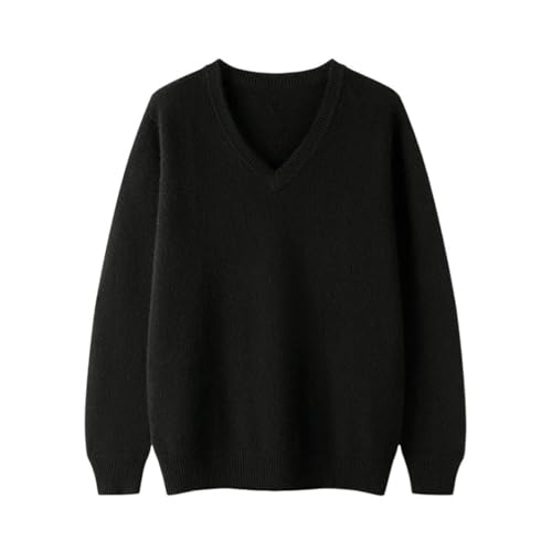 Mens V Neck Pullover 100 Percent Cashmere Long Sleeve Basic Casual Business Soft Knitted Sweater