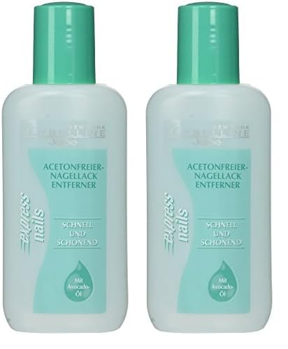 Maybelline Jade Nagellackentferner ohne Aceton, Pflegend, Express Nails, 125 ml (Packung mit 2)