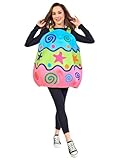 JUST FOR PARTY Easter Egg Costume for Adults, Cute Funny Colorful Cosplay Outfits for Unisex Adult, One Size