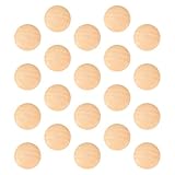 Hemobllo 100 Stück Flachkopf Holzlochstopfen 30x25mm Robuste Möbel Stecker Schraubenloch Abdeckkappen für Treppengeländer Schrankmöbel Einfache Montage Natürliche Holzoptik