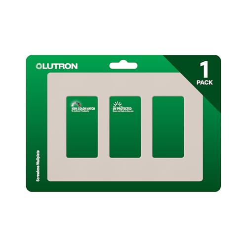 Image of Lutron Claro 3 Gang Decorator /Rocker Wallplate, Satin, Taupe (1-Pack) | SC-3-TP
