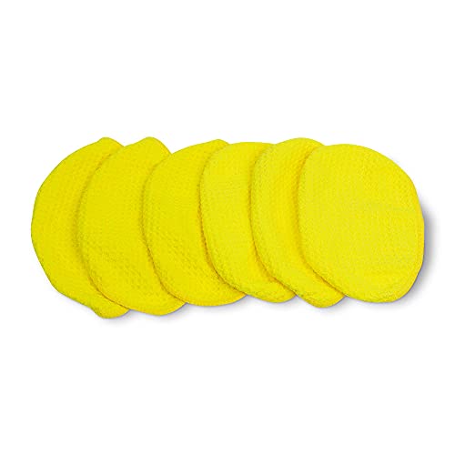 Image of Invisible Glass 95182 Wet-Dry Pro Mini Replacement Quick Change Waffle Weave Microfiber Bonnets for Glass Cleaning, Mini, Pack of 6, Yellow
