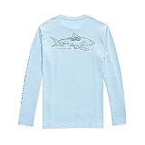 vineyard vines Men's Long-Sleeve Tiger Shark Harbor Tee, Swim Cap Heather, Large