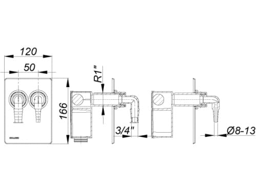 DALLMER Anschlussset Waschgeräte-Siphon 400 Vario.2