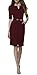 REPHYLLIS Women's Official v Neck Optical Illusion Half Sleeve Business Dress M Burgundy