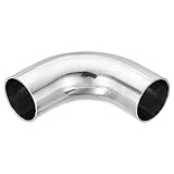 PATIKIL 90 Degree Mandrel Bend Elbow, 1 1/4 Inch OD Steel Exhaust Elbow Exhaust Piping Connector 304 Stainless for Exhaust Pipe Modified Stair Handrail HVAC
