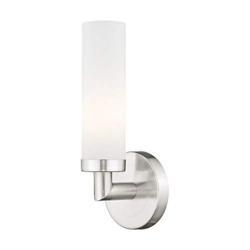 Image of Livex Lighting 10103-91 Aero 1-Light Wall Sconce, Brushed Nickel