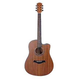 MEIeynt Guitare Acoustique en sapele de 41 Pouces – Ensemble Naturel avec Sac de Transport, accordeur, Cordes, Sangle… - Les Beatles, Paul McCartney, John Lennon, RIngo Starr, George Harrison