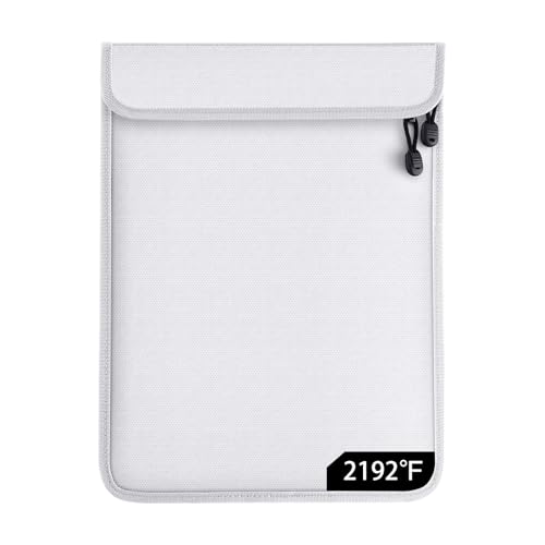 Upgraded Two-Pocket Fireproof Document Bag - Kanhiro 2192℉ Fireproof & Water-Resistant Money Bag