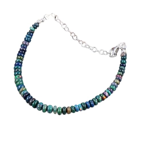 Bracelet en opale noire éthiopienne perles 3mm et fermoir argent réglable