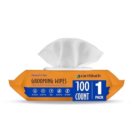 earthbath, Oatmeal & Aloe Grooming Wipes - Dog Wipes for Paws and Butt, Best Pet Wipes for Dogs & Cats, Helps Relieve Itchy & Dry Skin, Made in USA, Cruelty-Free - Vanilla & Almond 100 Count (1 Pack)