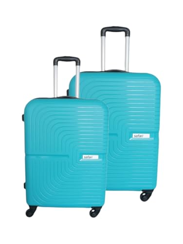 Image of Polypropylene Hard Shell 4 Spinner Wheels Safari Trolley Bag for Travel Small+Medium (Teal Green, Set of 2), 70 cm