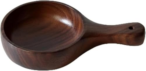 AZIEBAY カタツムリ麺を食べるための日本の大きなスープスプーン、木製、放送有名人が麺をすするのに食べるため、スープを飲むための長い柄、ラーメン