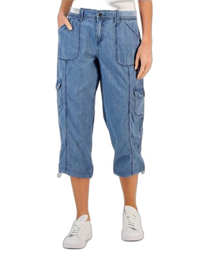 Style & Co. Petite Mid Rise Bungee-Hem Capri Pants