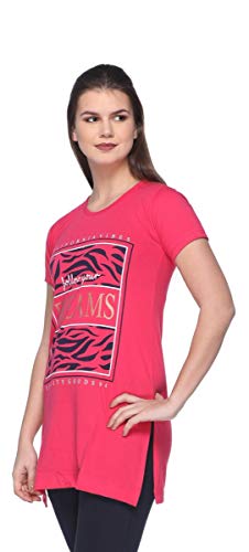 Image of In Love Women's Printed Cotton Plus Size Longline T-Shirt Half Sleeve with Pockets Pack of 2