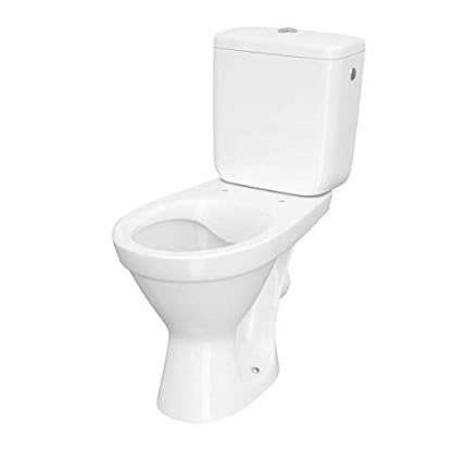 VBChome WC Toilette Stand Spülrandlos Keramik Komplett Set mit Spülkasten Funktion für waagerechten Abgang WC-Sitz slim aus Duroplast mit Absenkautomatik abnehmbar Deckel waagerecht Ablauf – Bild 3