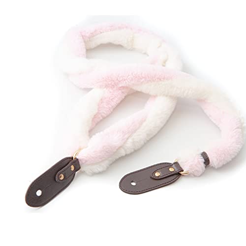 RightOn STRAPS  ふわふわ ギター ベース ウクレレストラップ 太さ 3.5cm 長さ 155cm DOLCE WHT/ROSA