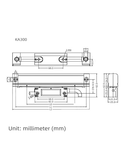 Sensor escala de rejilla óptica KA-300 0.005 mm TTL miniatura 2