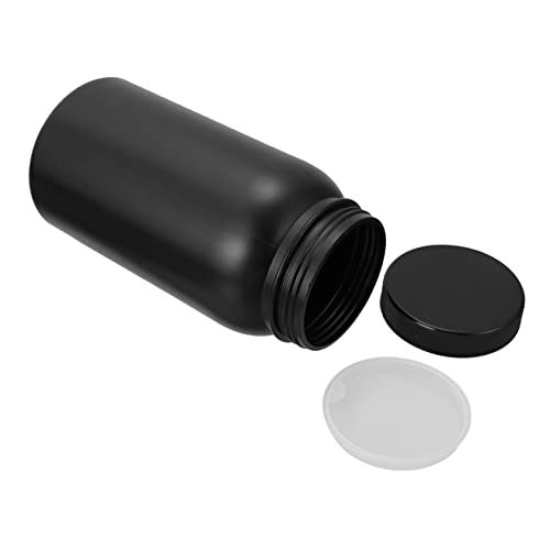 VILLFUL 1pc Large Mouth Reagent Bottle Labs Reagent Bottle Vintage Perfume Bottles Laboratory Reagent Bottle Sample Sealing Bottle Lab Chemical Reagent for Chemical Black Plastic