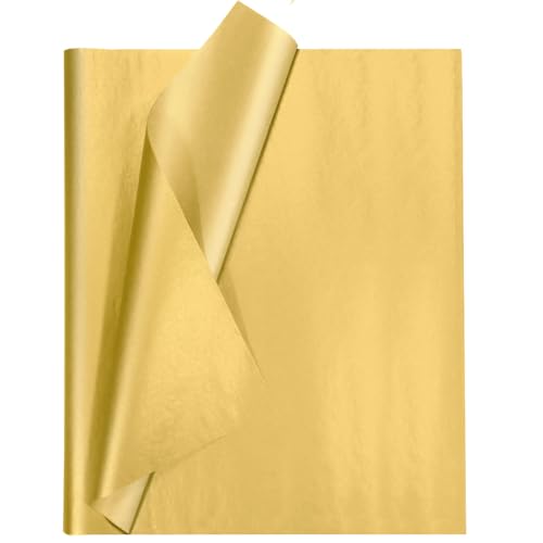 Image of 100 Sheets Gold Tissue Paper Artdly 12 x 20 Inches Gold Wrapping Paper Bulk for Weddings Birthday DIY Project Wrapping Crafts Decor