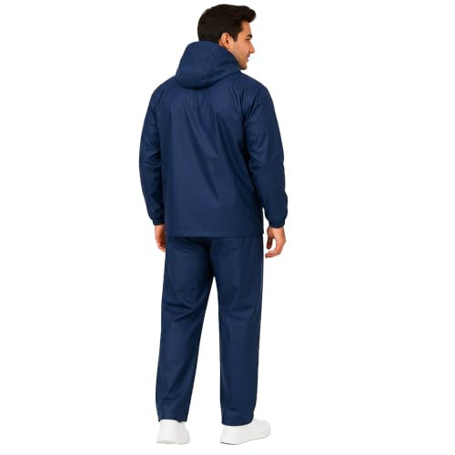 Image of Unox Rain Coat for Men waterproof with Bagpack Cover Waterproof Raincoat with Pant Set suitable for Men, Women, Boys & Girls Adjustable Top and Bottom Rain Coat