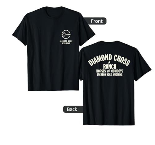 Diamond Cross Ranch Jackson Hole, Wyoming Horses & Cowboys T-Shirt, Black, Small