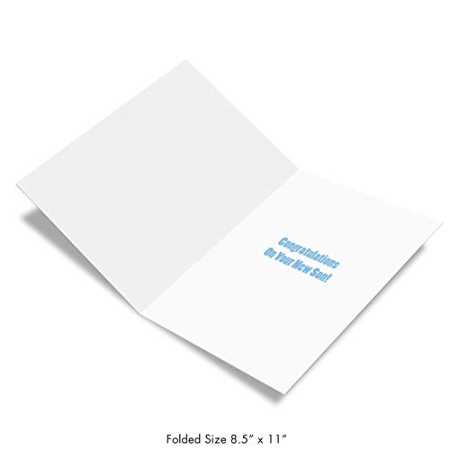 New Baby Boy - Newborn Baby Greeting Card with Envelope (Large 8.5 x 11 Inch) - Big Bold Letters, Boy Pregnancy Notecard for Parents - Baby Shower and Congrats Stationery J6854BBG - Image 3