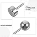 Abaodam Stainless Steel Ball Earrings 8pcs Set Women’s Geometric Post Earrings Lightweight Fashionable Silver Tone for Everyday Wear