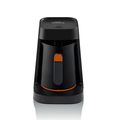 Arzum Okka MINIO JET Türkische Kaffeemaschine, 400 W, 5 Tassen Kapazität, Überlaufschutz, Akustisches Warnsystem, Türkische Kaffeekanne, Schwarz/Orange Arzum Okka MINIO JET Türkische Kaffeemaschine, 400 W, 5 Tassen Kapazität, Überlaufschutz, Akustisches Warnsystem, Türkische Kaffeekanne, Schwarz/Orange
