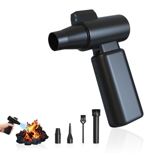 HONKYOB Compressed Air Duster,3 Gear Adjustable Electric Air Duster Cordless,Jet Dry Blower Replace Air Can - No Canned Air Duster,Rechargeable Air Blower, Violent Fan,Brushless Motor