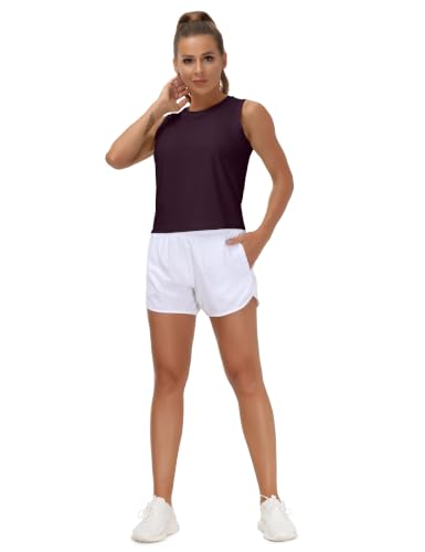 Image of THE GYM PEOPLE Women's Workout Tops in Ice Silk Quick Dry Sleeveless