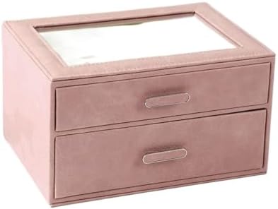 JSEIAJB Large Capacity Portable Jewelry Storage Box Rings Earrings Jewelry Box Handheld with Lock(E) image 3