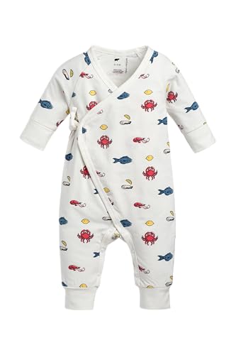 Image of monica + andy Kimono Tie Long Sleeve One Piece, 100% Organic Baby Clothes for Girls & Boys, Preemie, Newborn & Infant