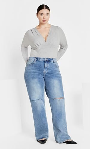 Image of City Chic Women's Plus Size Amelila Pleat Bodysuit