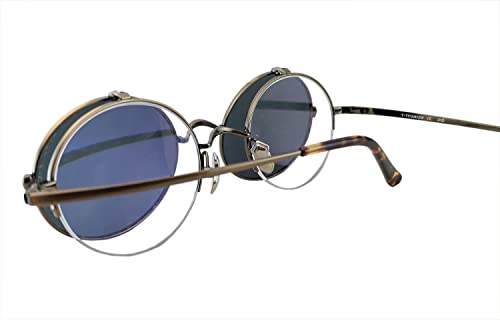 Circleperson Pure Titanium Glasses Polarized Flip up Sunglasses Vintage Small Round 47-21-1423