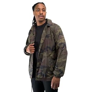Coaches Jacket, Nylon Windbreaker for Men – Lightweight Coach Jacket, Water-Resistant Nylon Jacket