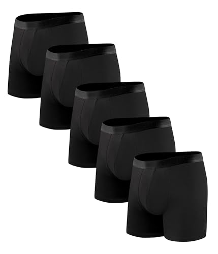 BEENIUBEE Inkontinenz Pants Männer 100ml Baumwolle Waschbar Boxershorts Herren für Inkontinenz Unterwäsche mit Saugfähigkeit Pants Wiederverwendbar Auslaufsichere Unterhosen 5er Pack Schwarz L