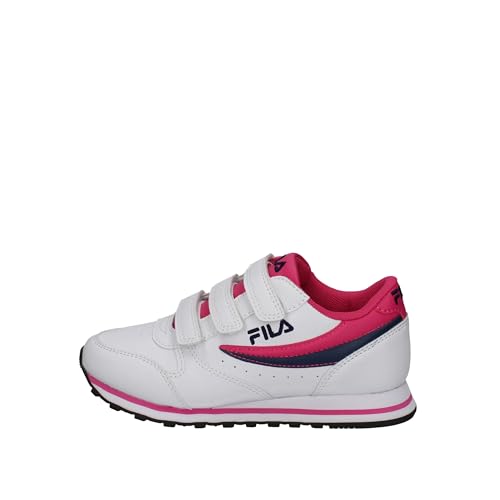 FILA Orbit Velcro Kids Sneaker, White-Carmine, 33 EU