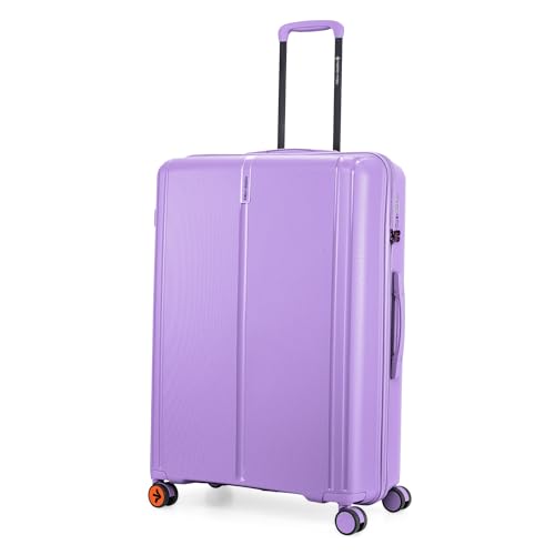 Image of Nasher Miles The Line Hard-Sided Polypropylene Check-in Luggage 28 inch | 75cm | 8 Wheels Large Trolley Bag for Travel | Suitcase (Purple)